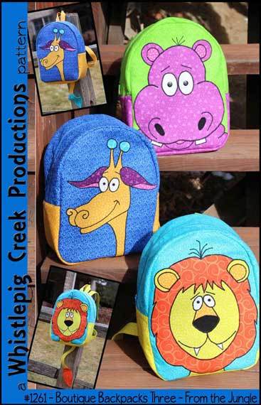 Boutique Backpacks Three - From the Jungle Pattern in PDF by Whistlepig Creek Productions